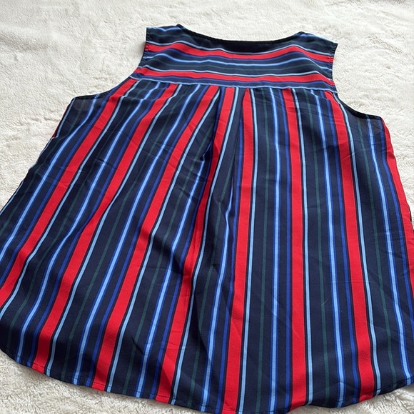Tommy Hilfiger Striped Sleeveless Top Blue Red Green Black Size Large - Picture 6 of 9